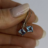 Shiny 925 Sterling Silver Topaz Earrings Length 1 Inch