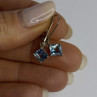 Shiny 925 Sterling Silver Topaz Earrings Length 1 Inch