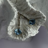 Shiny 925 Sterling Silver Topaz Earrings Length 1 Inch