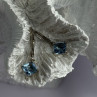 Shiny 925 Sterling Silver Topaz Earrings Length 1 Inch