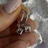 Shiny 925 Sterling Silver Topaz Earrings Length 1 Inch
