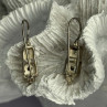 925 Sterling Silver With Gold Plated Part Earrings Length 1 Inch