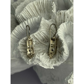 925 Sterling Silver With Gold Plated Part Earrings Length 1 Inch
