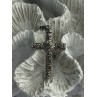 925 Sterling Silver Diamond Cross Length 1.50 Inch
