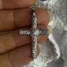 925 Sterling Silver Diamond Cross Length 1.50 Inch