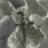 925 Sterling Silver Diamond Cross Length 1.50 Inch