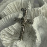 925 Sterling Silver Diamond Cross Length 1.50 Inch