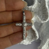925 Sterling Silver Diamond Cross Length 1.50 Inch