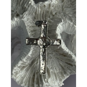 925 Sterling Silver Diamond Cross Length 1.50 Inch