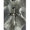 925 Sterling Silver Diamond Cross Length 1.50 Inch