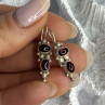 925 Sterling Silver Garnet Pyrope Earrings Length 1.15 Inch
