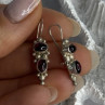 925 Sterling Silver Garnet Pyrope Earrings Length 1.15 Inch