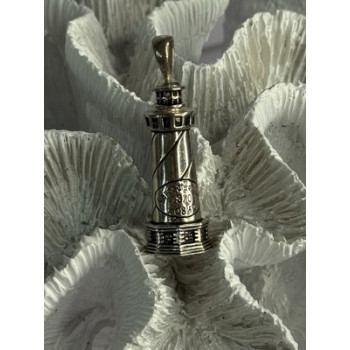 925 Sterling Silver Cape Hatteras Outer Banks Lighthouse Pendant Length 1.87 Inc