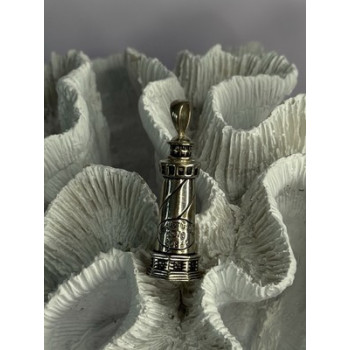 925 Sterling Silver Cape Hatteras Outer Banks Lighthouse Pendant Length 1.87 Inc