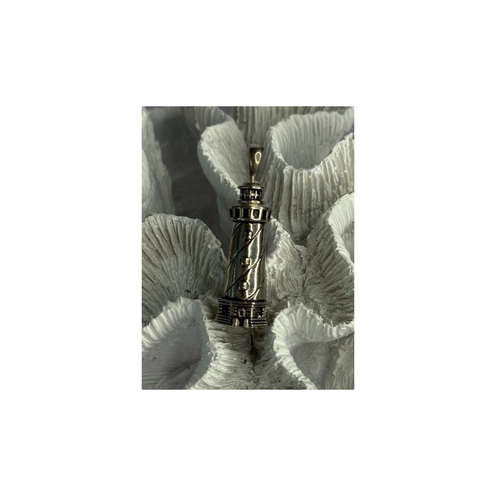 925 Sterling Silver Cape Hatteras Outer Banks Lighthouse Pendant Length 1.87 Inc