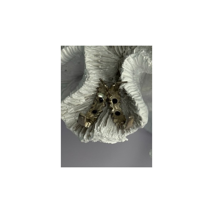 925 Sterling Silver Amethyst & Marcasite Earrings Length 0.80 Inch