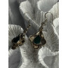 Vintage 925 Sterling Silver Malachite Earrings Length 1.70 Inch