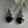 925 Sterling Silver Garnet & CZ Earrings Length 1.70 Inch