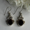 925 Sterling Silver Garnet & CZ Earrings Length 1.70 Inch