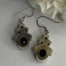 925 Sterling Silver Garnet & CZ Earrings Length 1.70 Inch