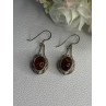 Vintage 925 Sterling Silver Amber Earrings Length 1.40 Inch