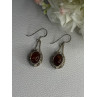 Vintage 925 Sterling Silver Amber Earrings Length 1.40 Inch