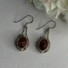 Vintage 925 Sterling Silver Amber Earrings Length 1.40 Inch