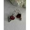 Vintage 925 Sterling Silver Carnelian Earrings Length 1.30 Inch