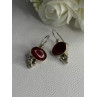 Vintage 925 Sterling Silver Carnelian Earrings Length 1.30 Inch