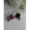 Vintage 925 Sterling Silver Carnelian Earrings Length 1.30 Inch
