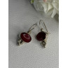 Vintage 925 Sterling Silver Carnelian Earrings Length 1.30 Inch