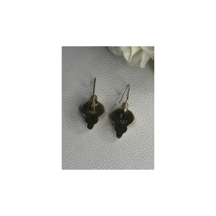 Vintage 925 Sterling Silver Carnelian Earrings Length 1.30 Inch