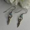 Dancing Girl 925 Sterling Silver Larimar Earrings Length 1.60 Inch