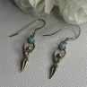 Dancing Girl 925 Sterling Silver Larimar Earrings Length 1.60 Inch