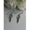 Dancing Girl 925 Sterling Silver Larimar Earrings Length 1.60 Inch