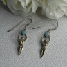 Dancing Girl 925 Sterling Silver Larimar Earrings Length 1.60 Inch