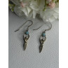 Dancing Girl 925 Sterling Silver Larimar Earrings Length 1.60 Inch