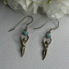 Dancing Girl 925 Sterling Silver Larimar Earrings Length 1.60 Inch