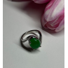 D'joy 925 Sterling Silver Green Nephrite & White Beryl Ring Size 6.5