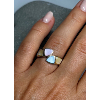 925 Sterling Silver Abalone Ring Size 7