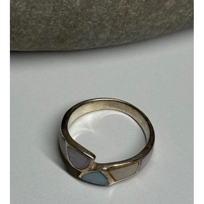 925 Sterling Silver Abalone Ring Size 7