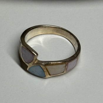 925 Sterling Silver Abalone Ring Size 7