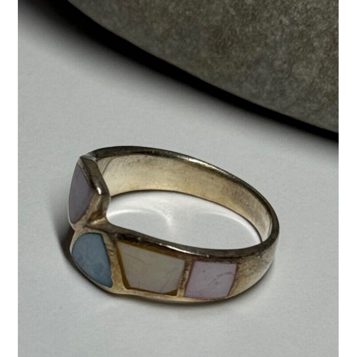 925 Sterling Silver Abalone Ring Size 7