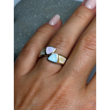 925 Sterling Silver Abalone Ring Size 7