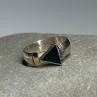 925 Sterling Silver & 10k Yellow Gold Onyx Ring Size 6