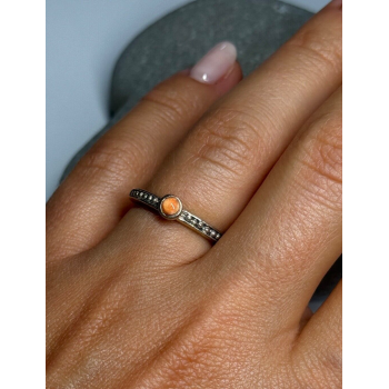 925 Sterling Silver Agate Ring Size 6