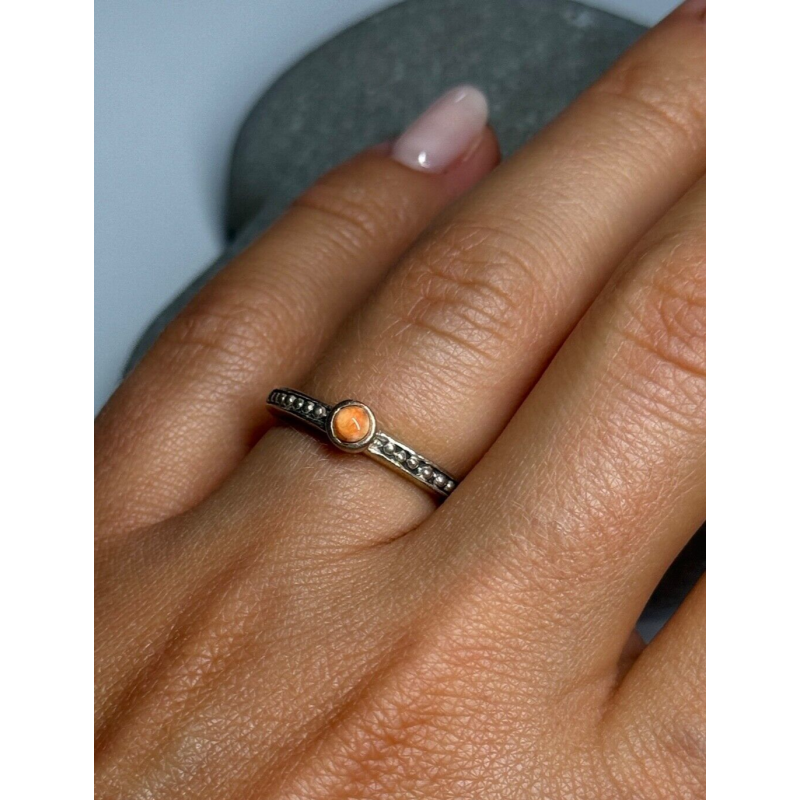 925 Sterling Silver Agate Ring Size 6