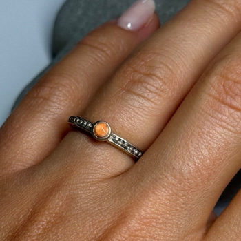 925 Sterling Silver Agate Ring Size 6