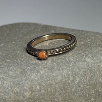 925 Sterling Silver Agate Ring Size 6
