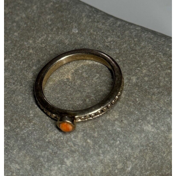 925 Sterling Silver Agate Ring Size 6